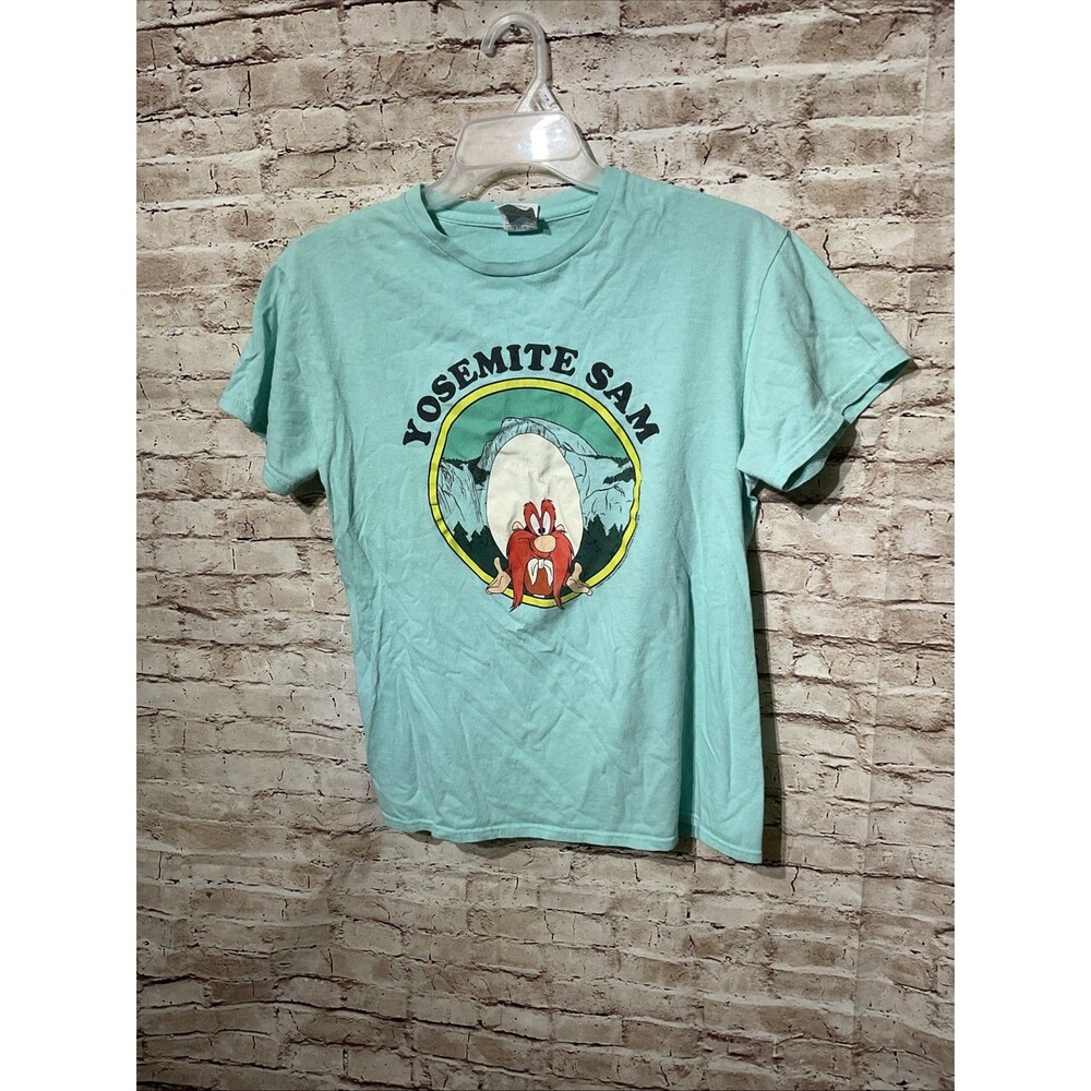Looney Tunes Yosemite Sam Teal Graphic Tshirt 90s Cartoons Nostalgia Size Large*